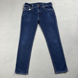 True Religion Jeans Womens 31 Rocco Relaxed Skinny Mid Rise Dark Wash Stretch